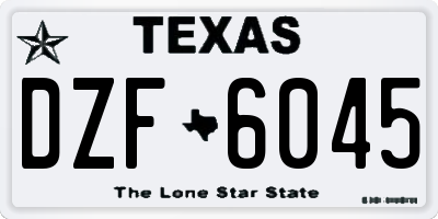 TX license plate DZF6045