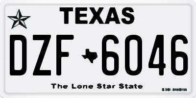 TX license plate DZF6046