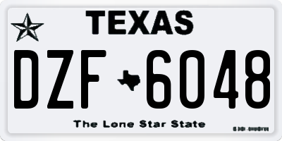 TX license plate DZF6048