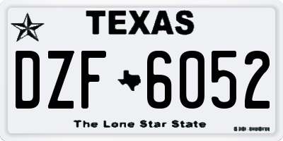 TX license plate DZF6052