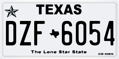 TX license plate DZF6054