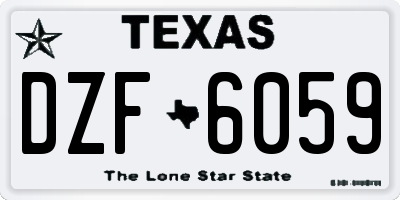 TX license plate DZF6059