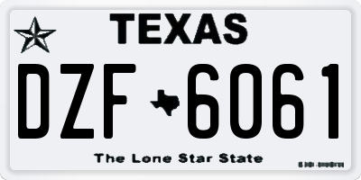 TX license plate DZF6061