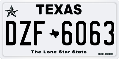 TX license plate DZF6063