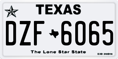 TX license plate DZF6065