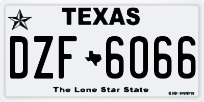 TX license plate DZF6066