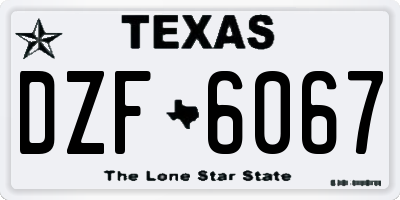 TX license plate DZF6067