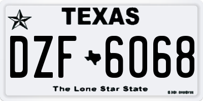TX license plate DZF6068