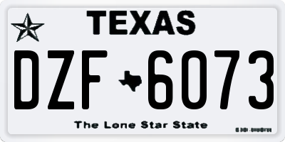 TX license plate DZF6073