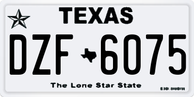 TX license plate DZF6075