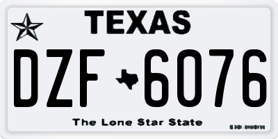 TX license plate DZF6076