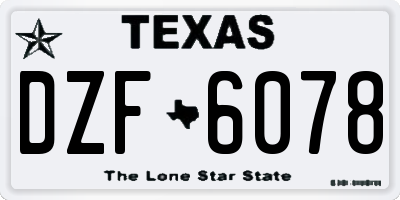 TX license plate DZF6078