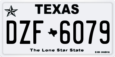 TX license plate DZF6079