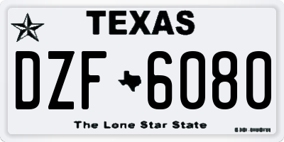 TX license plate DZF6080