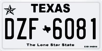 TX license plate DZF6081