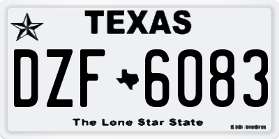 TX license plate DZF6083
