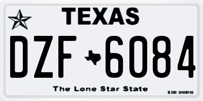 TX license plate DZF6084