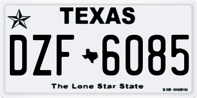 TX license plate DZF6085