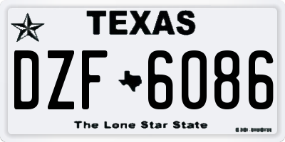 TX license plate DZF6086