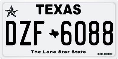 TX license plate DZF6088