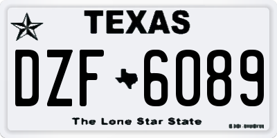 TX license plate DZF6089