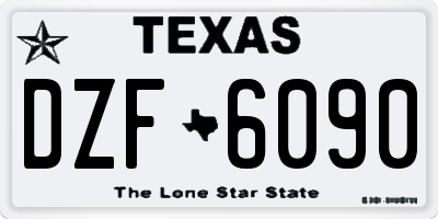 TX license plate DZF6090