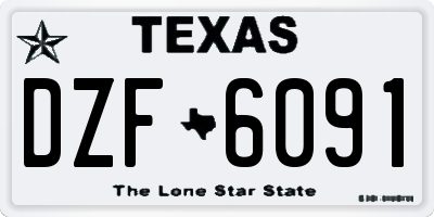 TX license plate DZF6091
