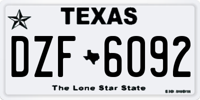 TX license plate DZF6092