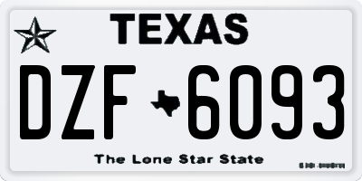 TX license plate DZF6093