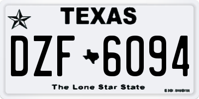 TX license plate DZF6094