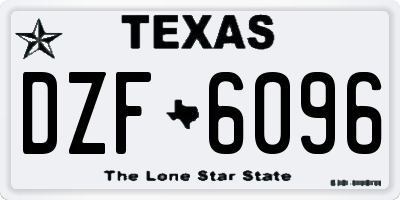 TX license plate DZF6096