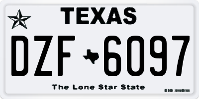 TX license plate DZF6097