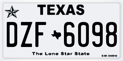 TX license plate DZF6098