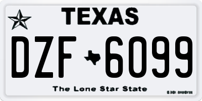 TX license plate DZF6099