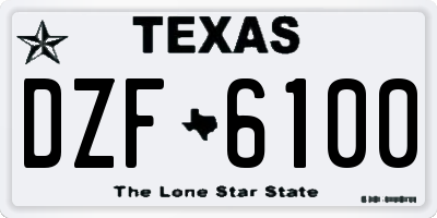 TX license plate DZF6100
