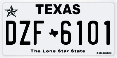 TX license plate DZF6101