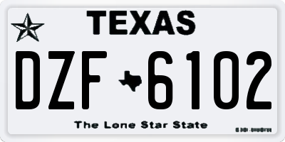 TX license plate DZF6102