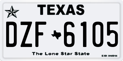 TX license plate DZF6105