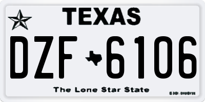 TX license plate DZF6106