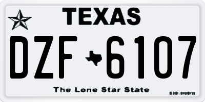 TX license plate DZF6107