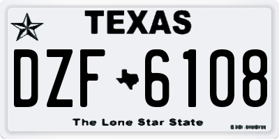 TX license plate DZF6108
