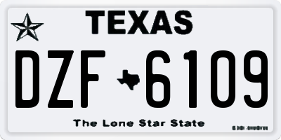TX license plate DZF6109