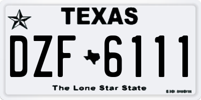 TX license plate DZF6111