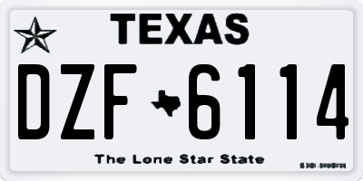 TX license plate DZF6114