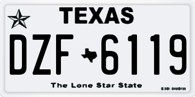 TX license plate DZF6119