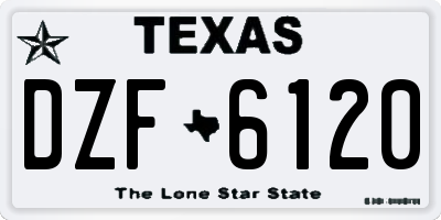 TX license plate DZF6120