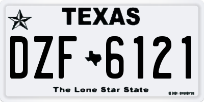 TX license plate DZF6121