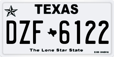TX license plate DZF6122
