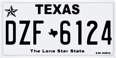 TX license plate DZF6124