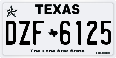 TX license plate DZF6125